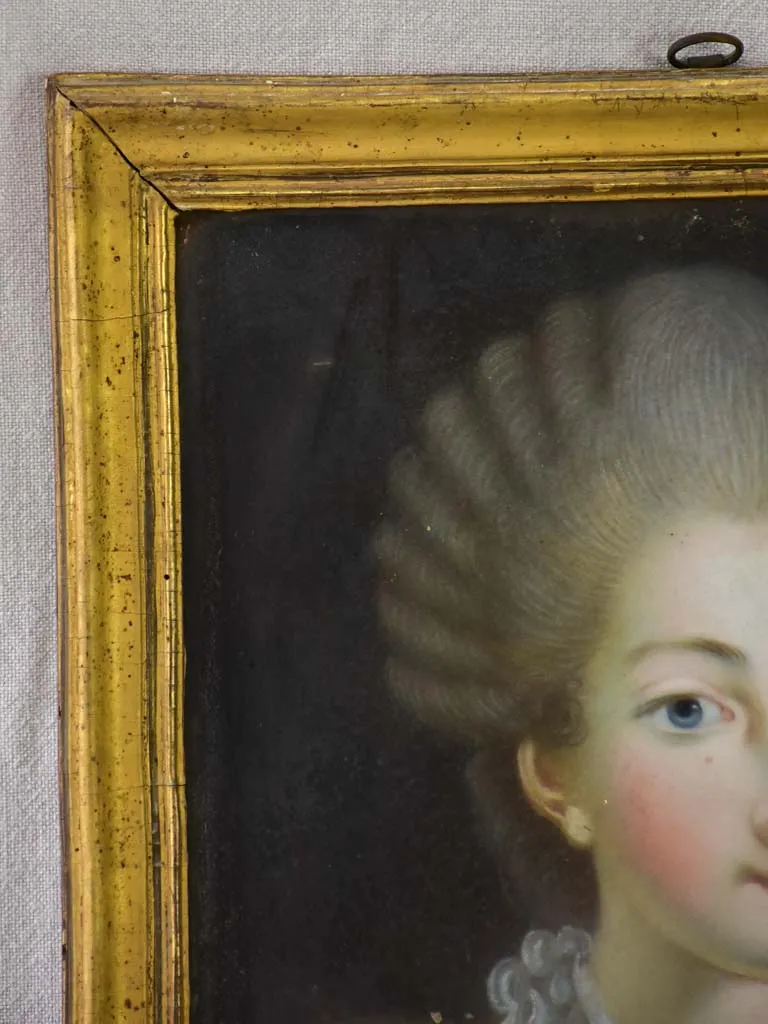 18th Century French portrait of a lady - pastel 15" x 18½"