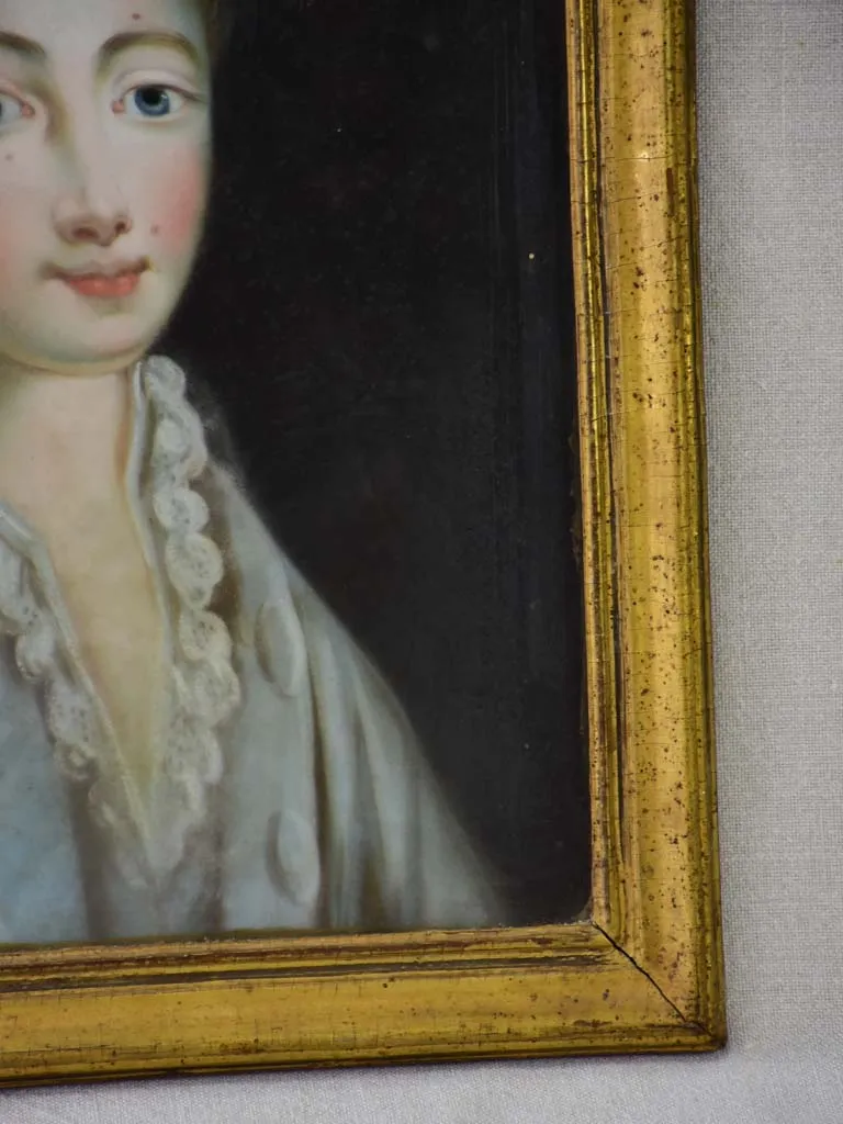 18th Century French portrait of a lady - pastel 15" x 18½"