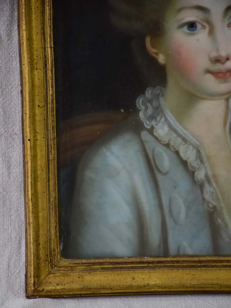 18th Century French portrait of a lady - pastel 15" x 18½"