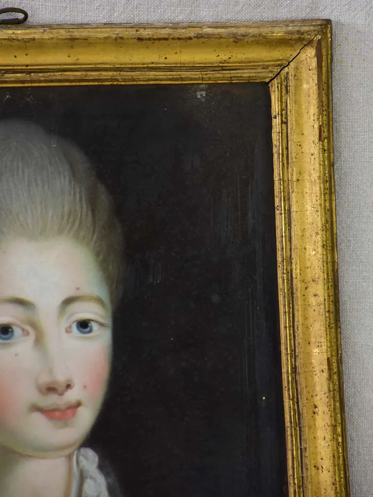 18th Century French portrait of a lady - pastel 15" x 18½"