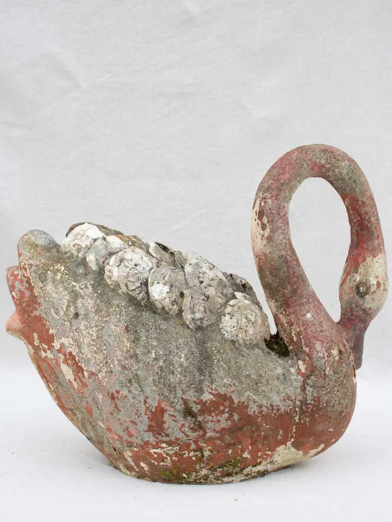 1940's French garden swan with seashell feathers