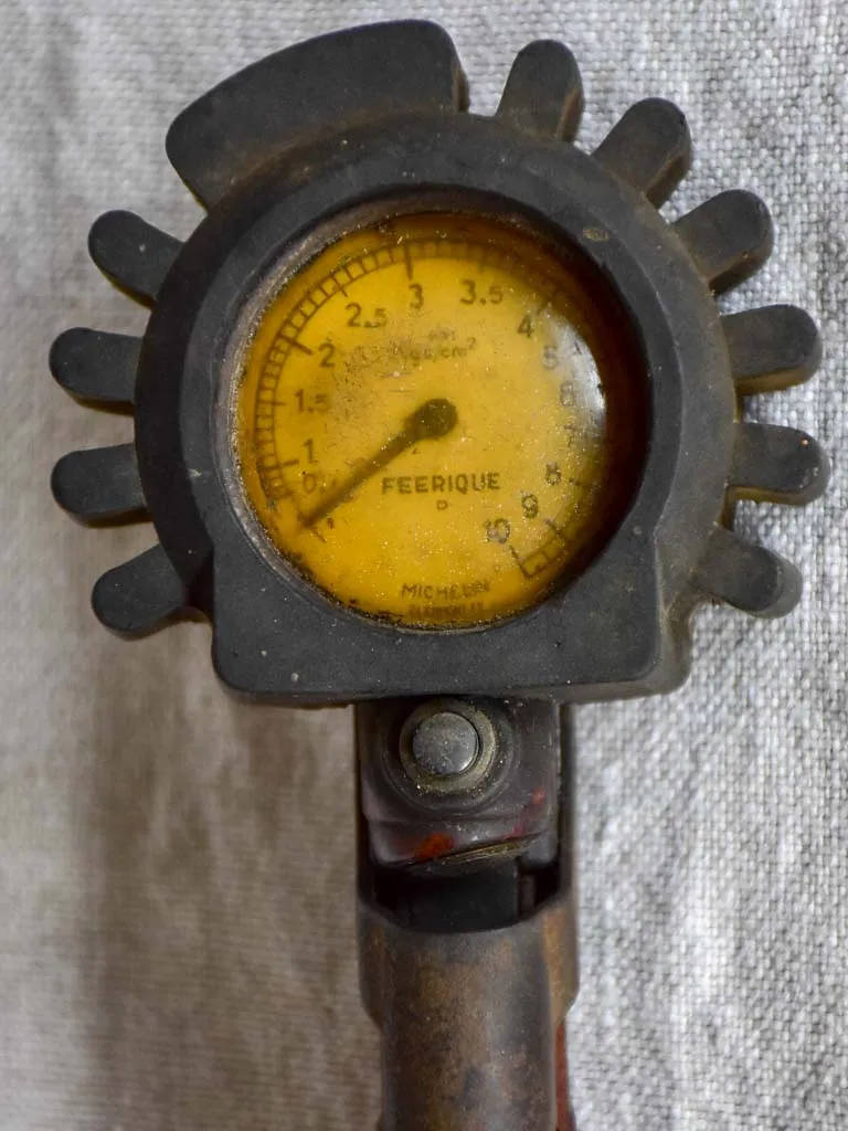 1940's French Michelin tire pressure gauge and inflator