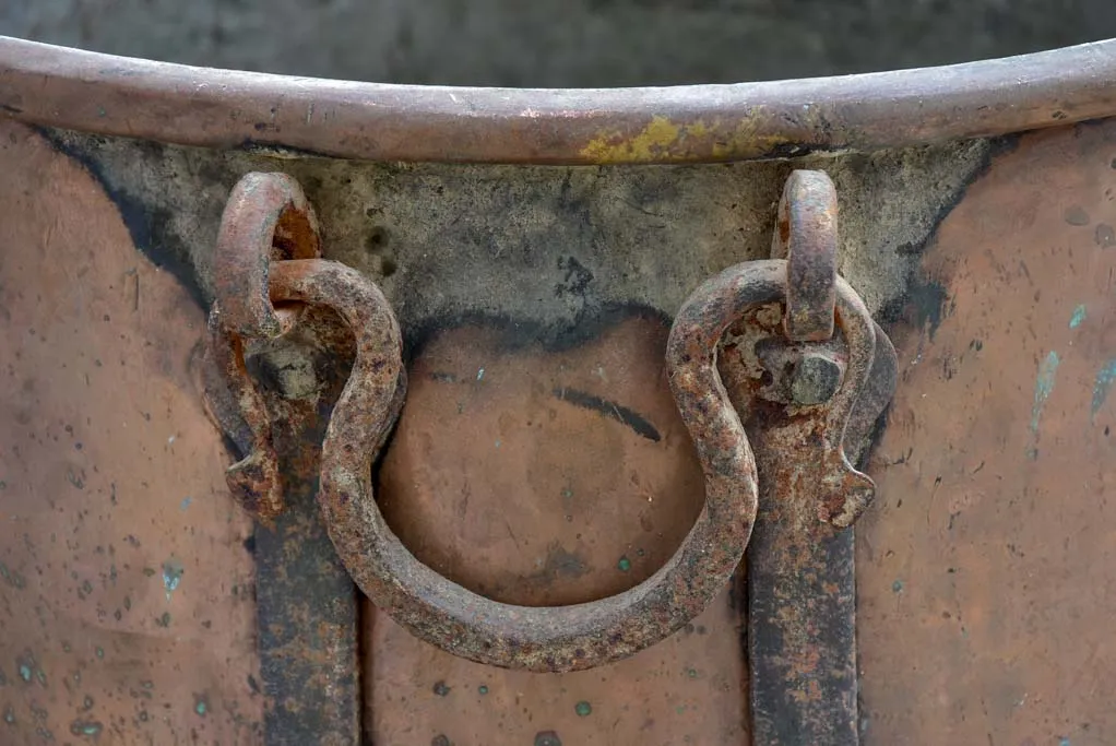 19th Century French chocolate copper cauldron 24¾"