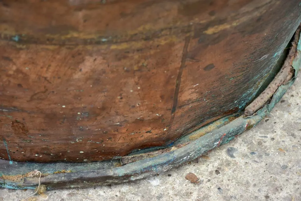 19th Century French chocolate copper cauldron 24¾"