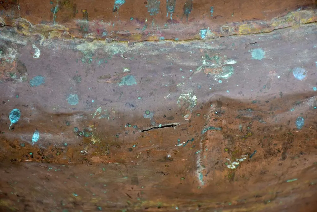 19th Century French chocolate copper cauldron 24¾"