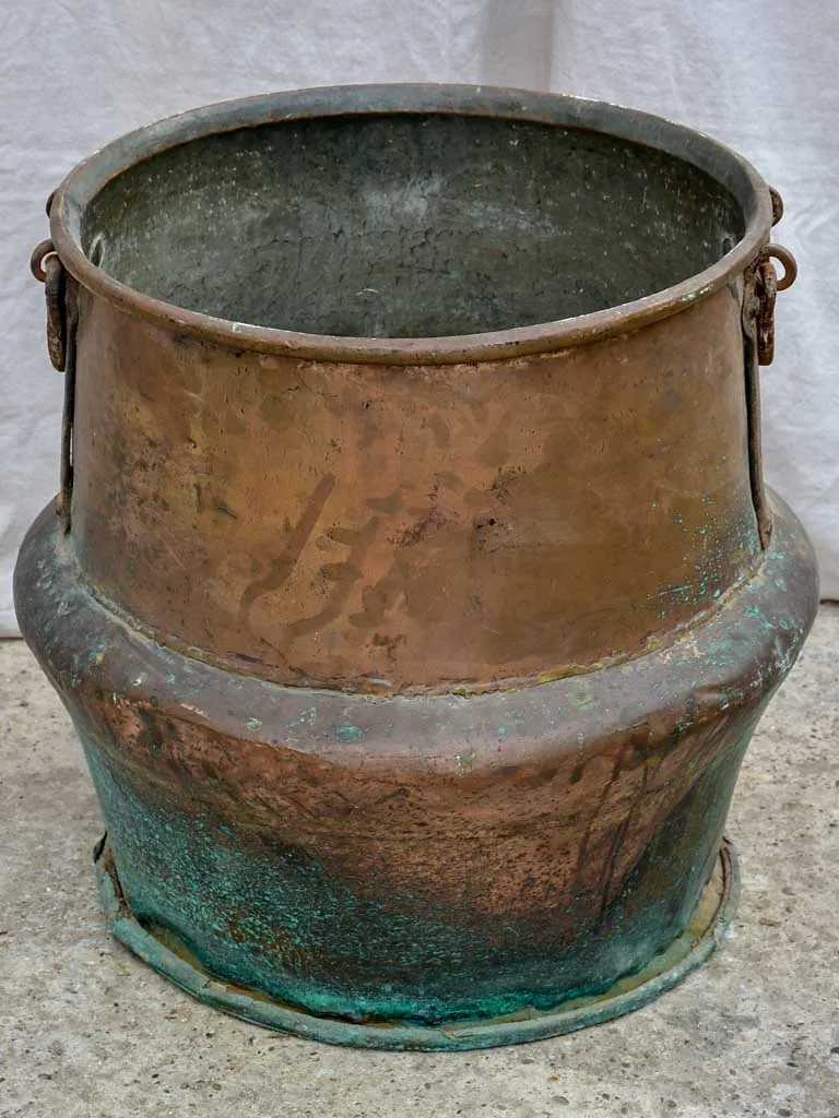 19th Century French chocolate copper cauldron 24¾"