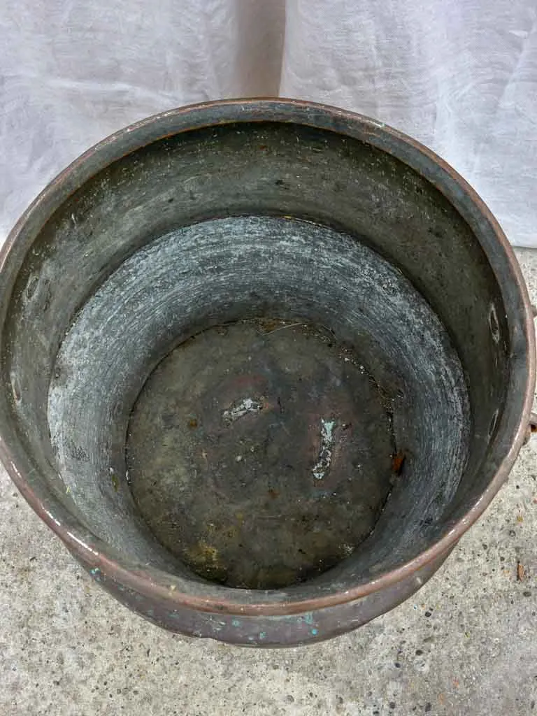 19th Century French chocolate copper cauldron 24¾"