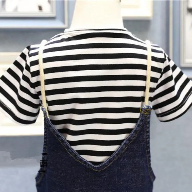 [507141] - Setelan Overall Anak Perempuan - Motif Color Lines
