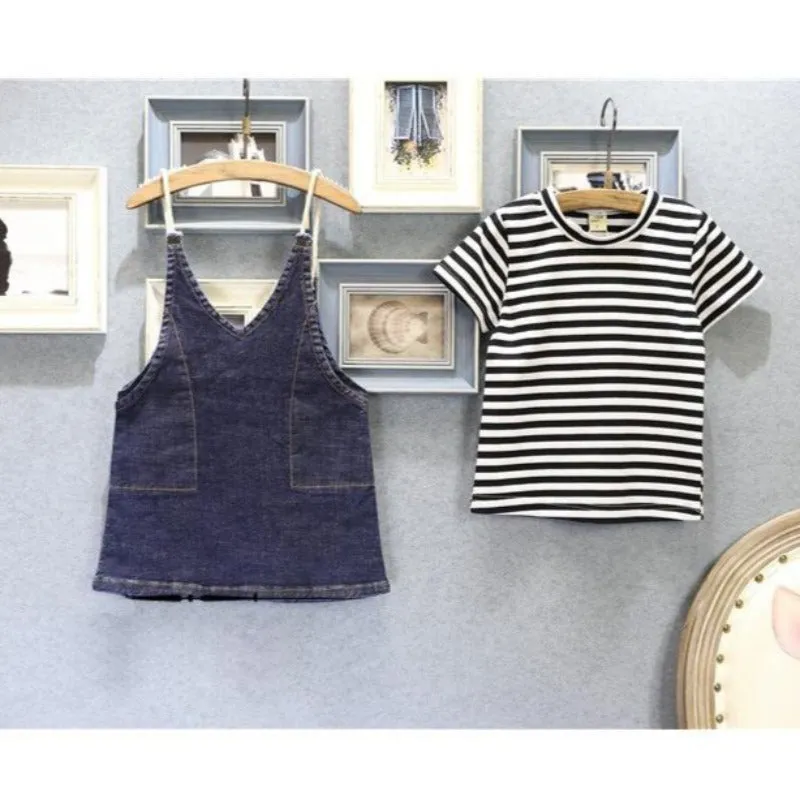 [507141] - Setelan Overall Anak Perempuan - Motif Color Lines