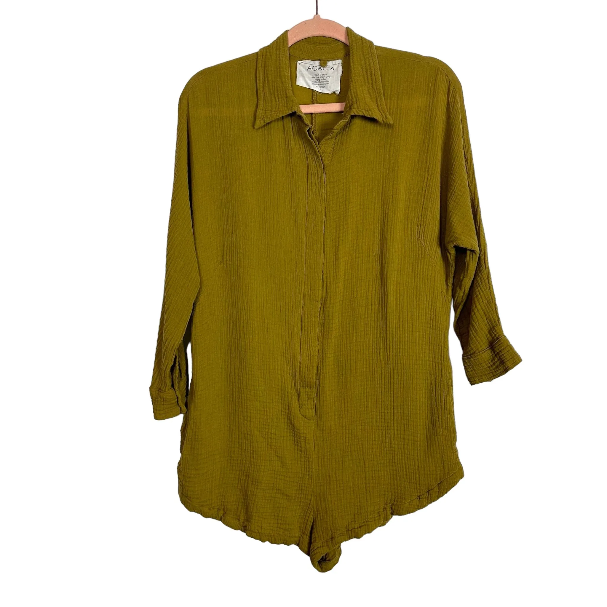 Acacia x Revolve Mustard Cotton Gauze Romper- Size S (sold out online)