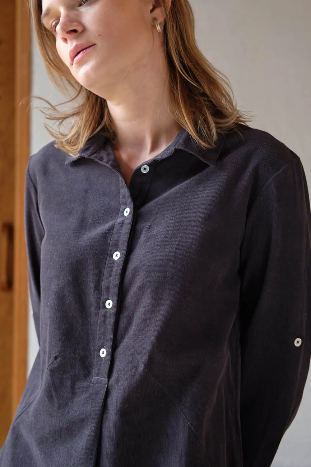 Alexa Cord Shirt Dress