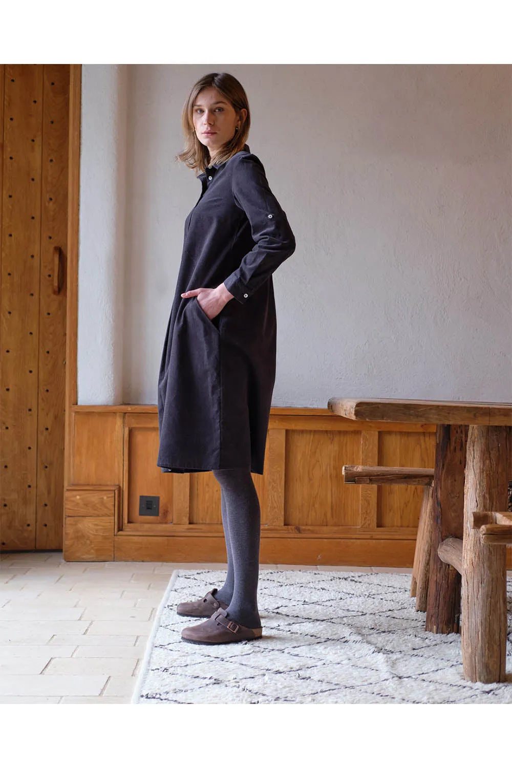 Alexa Cord Shirt Dress