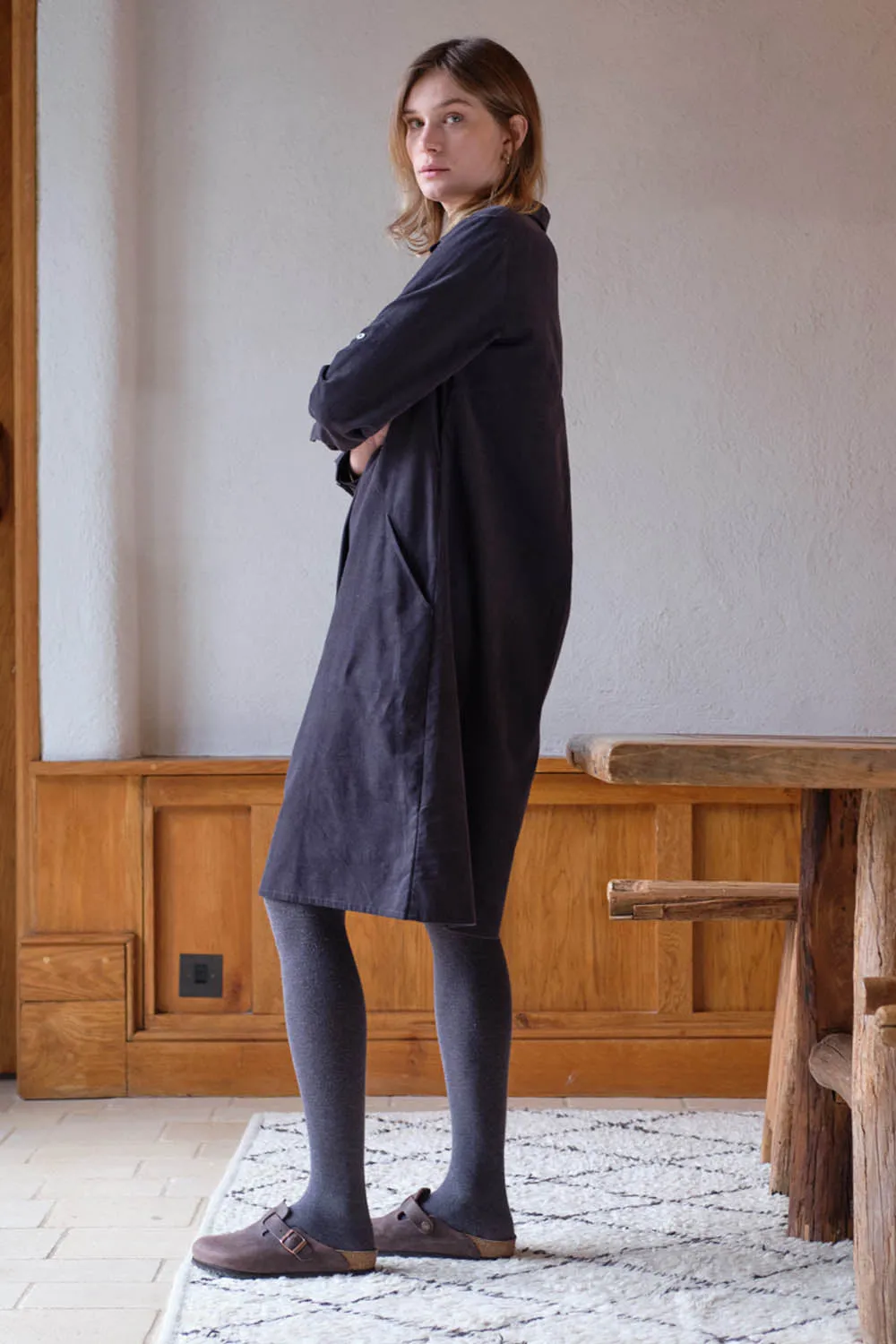Alexa Cord Shirt Dress