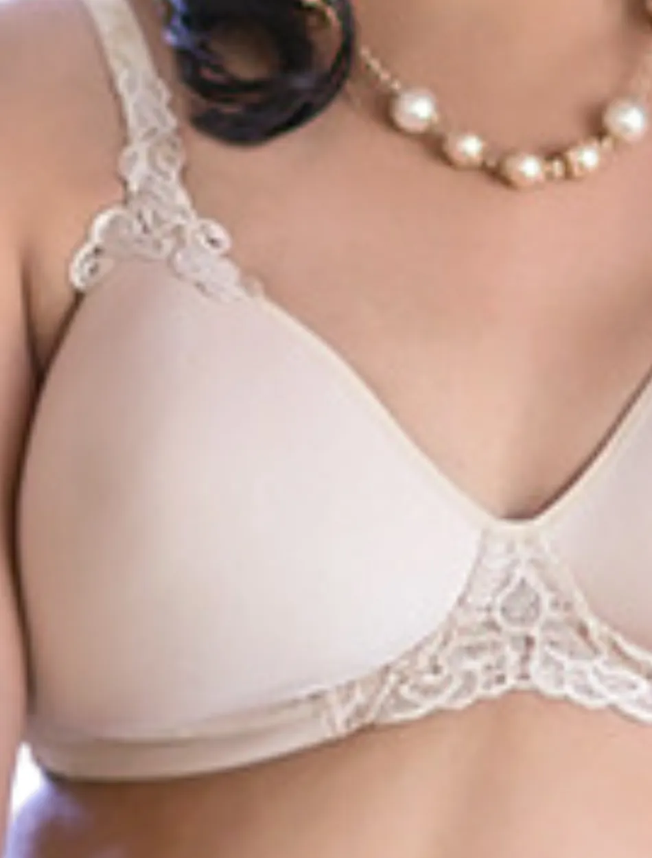 American Breast Care 105 Petite T-Shirt Bra Beige | Beige Mastectomy T-Shirt Bra | Pocketed T-Shirt Bras