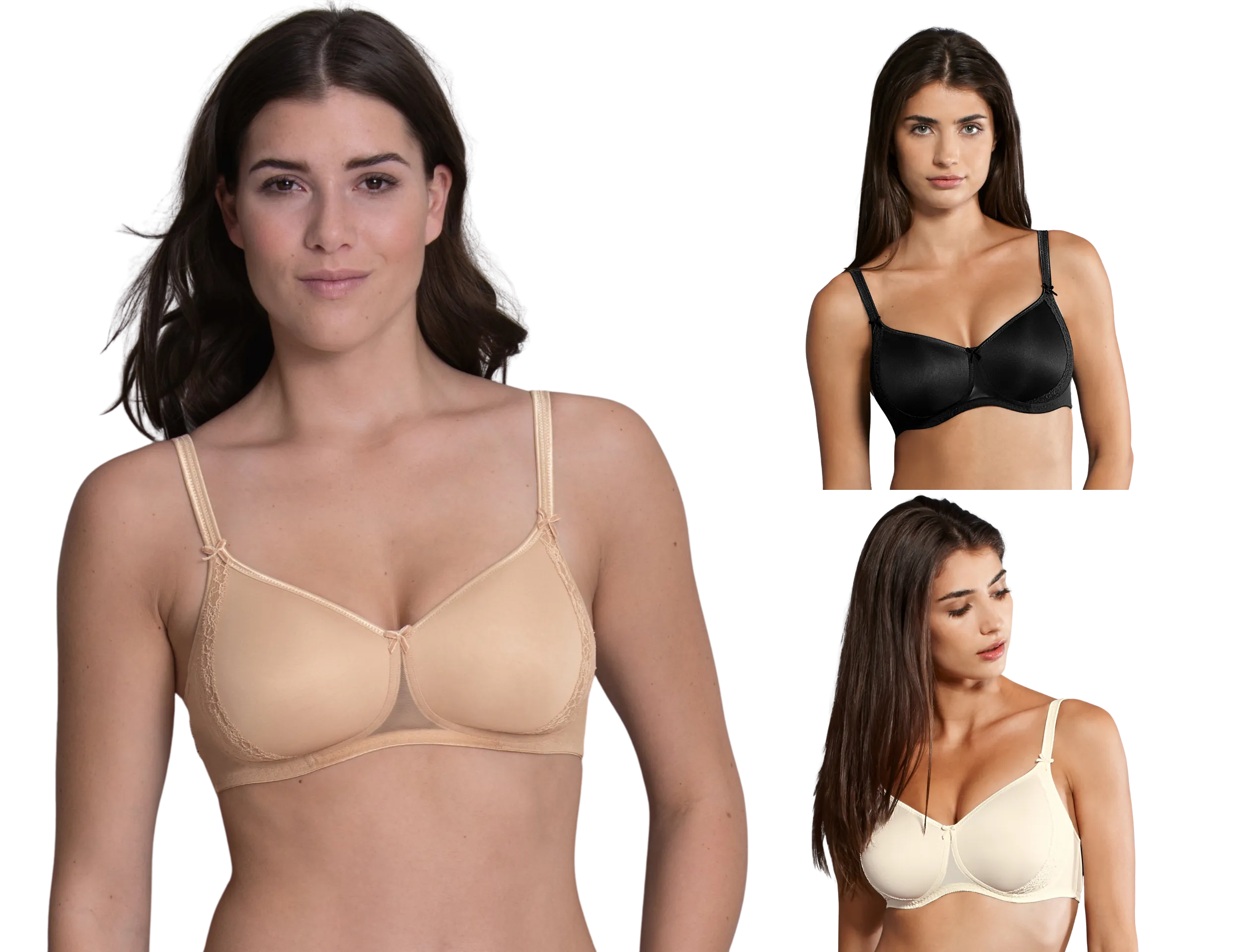 Anita Rosa Faia Lace Rose Wireless Contour Bra, Black