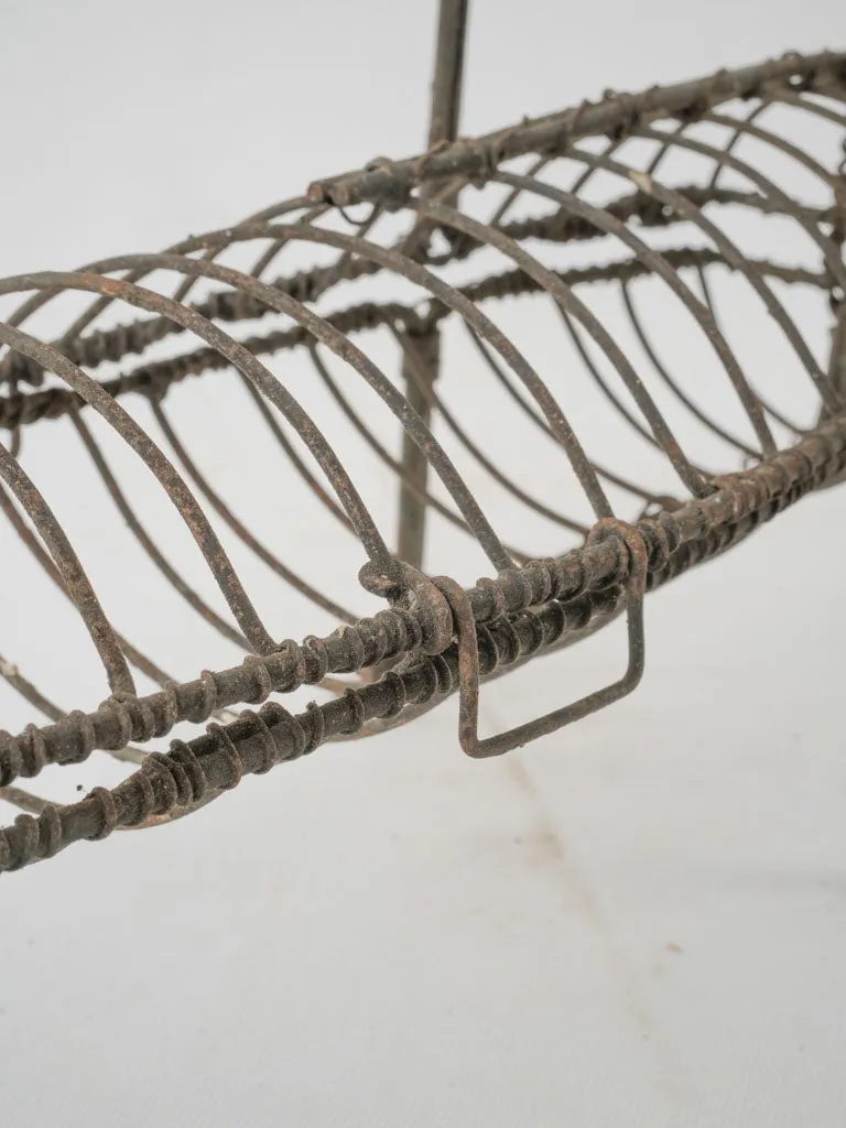 Antique French fish grilling basket 26"