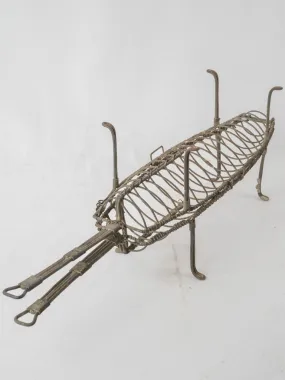 Antique French fish grilling basket 26"