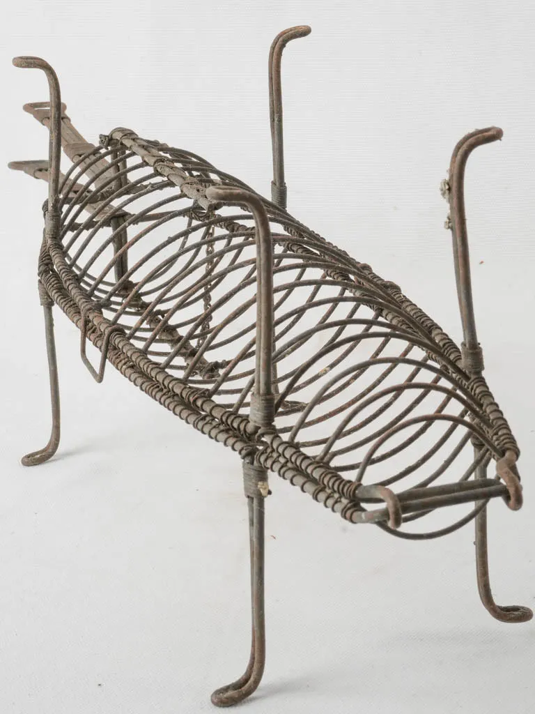 Antique French fish grilling basket 26"