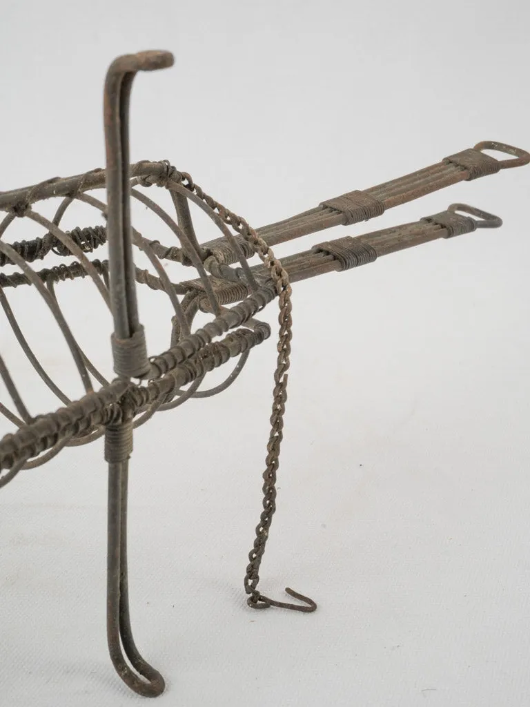 Antique French fish grilling basket 26"