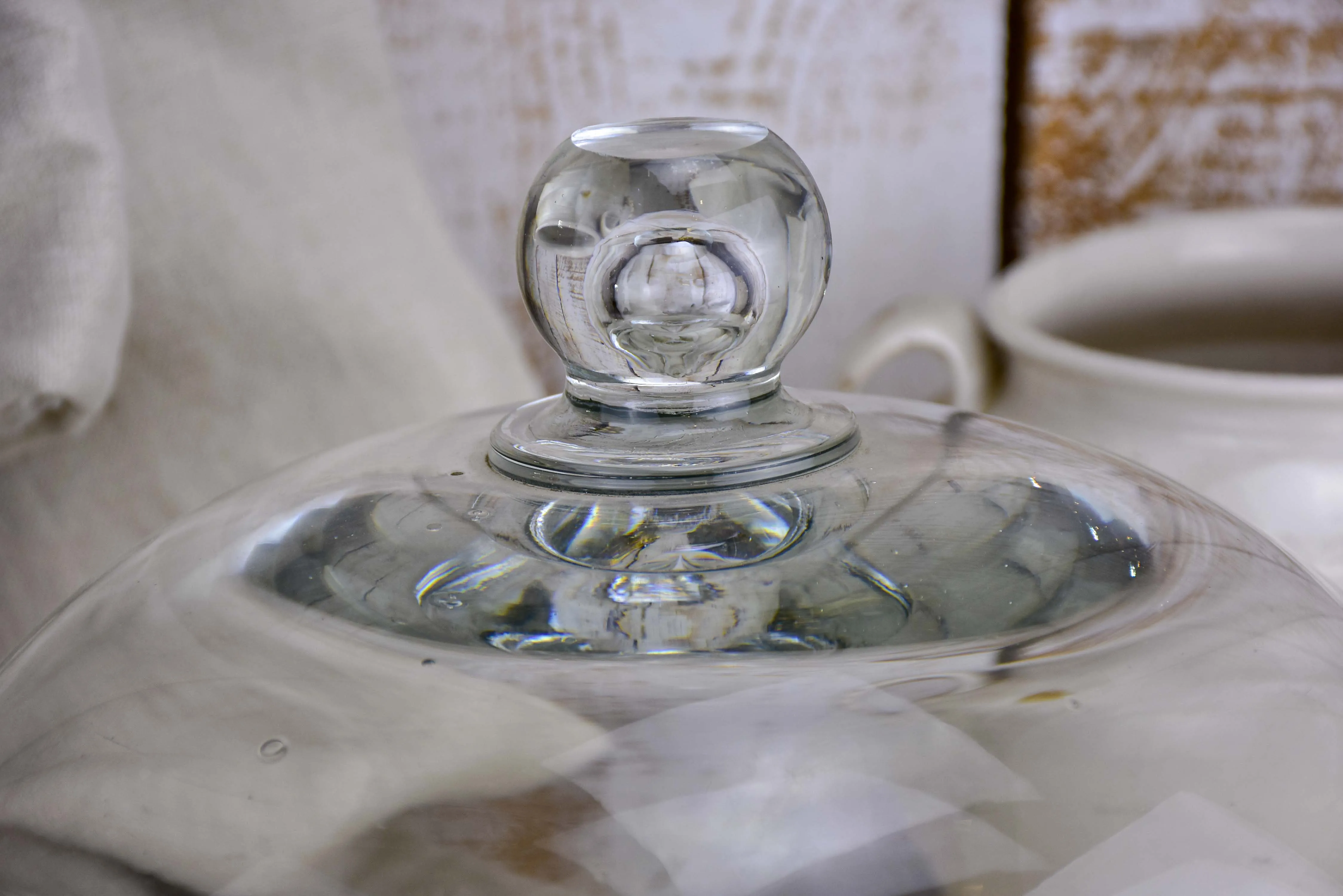 Antique French glass cloche (bell) dome