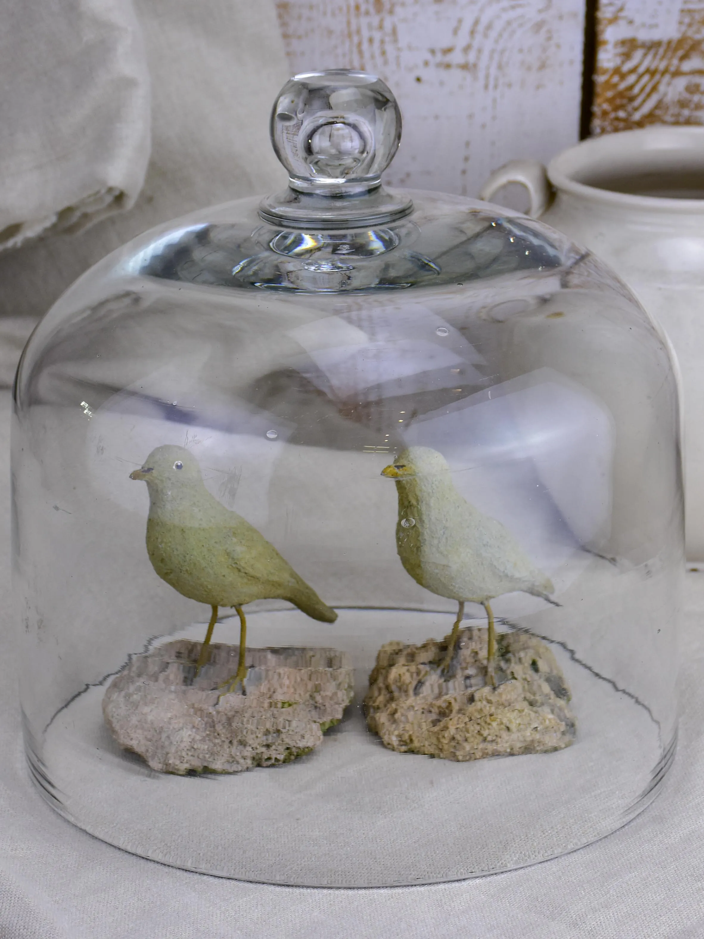 Antique French glass cloche (bell) dome