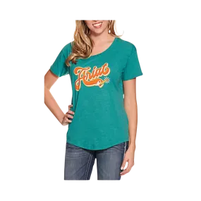 Ariat Women's Spurscript Short Sleeve Teal Green Tee Shirt