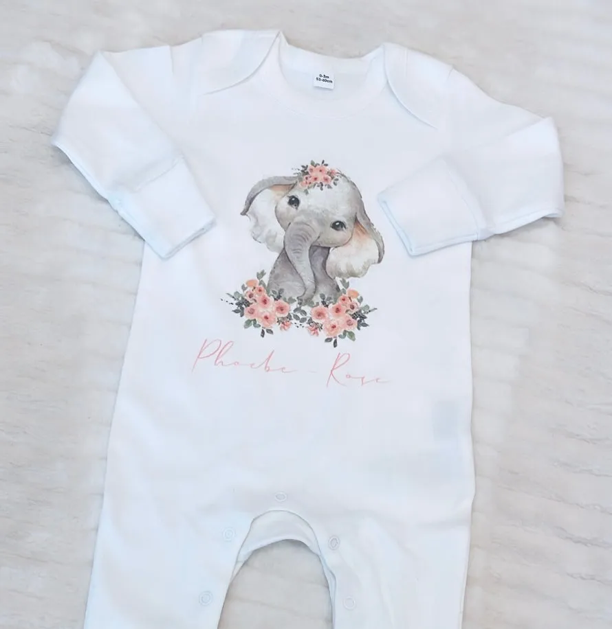 Baby elephant and name design