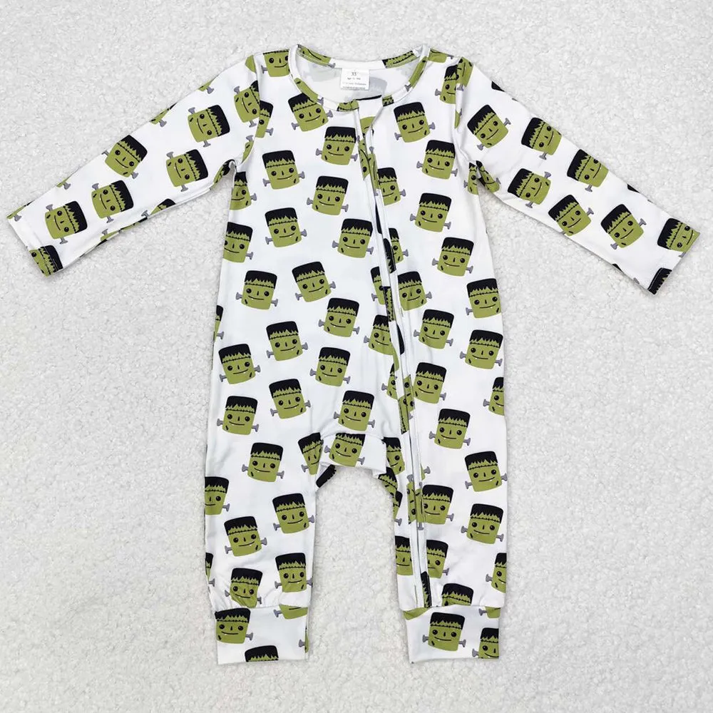 Baby Infant Boys Rompers Green Halloween Zip Rompers LR1471