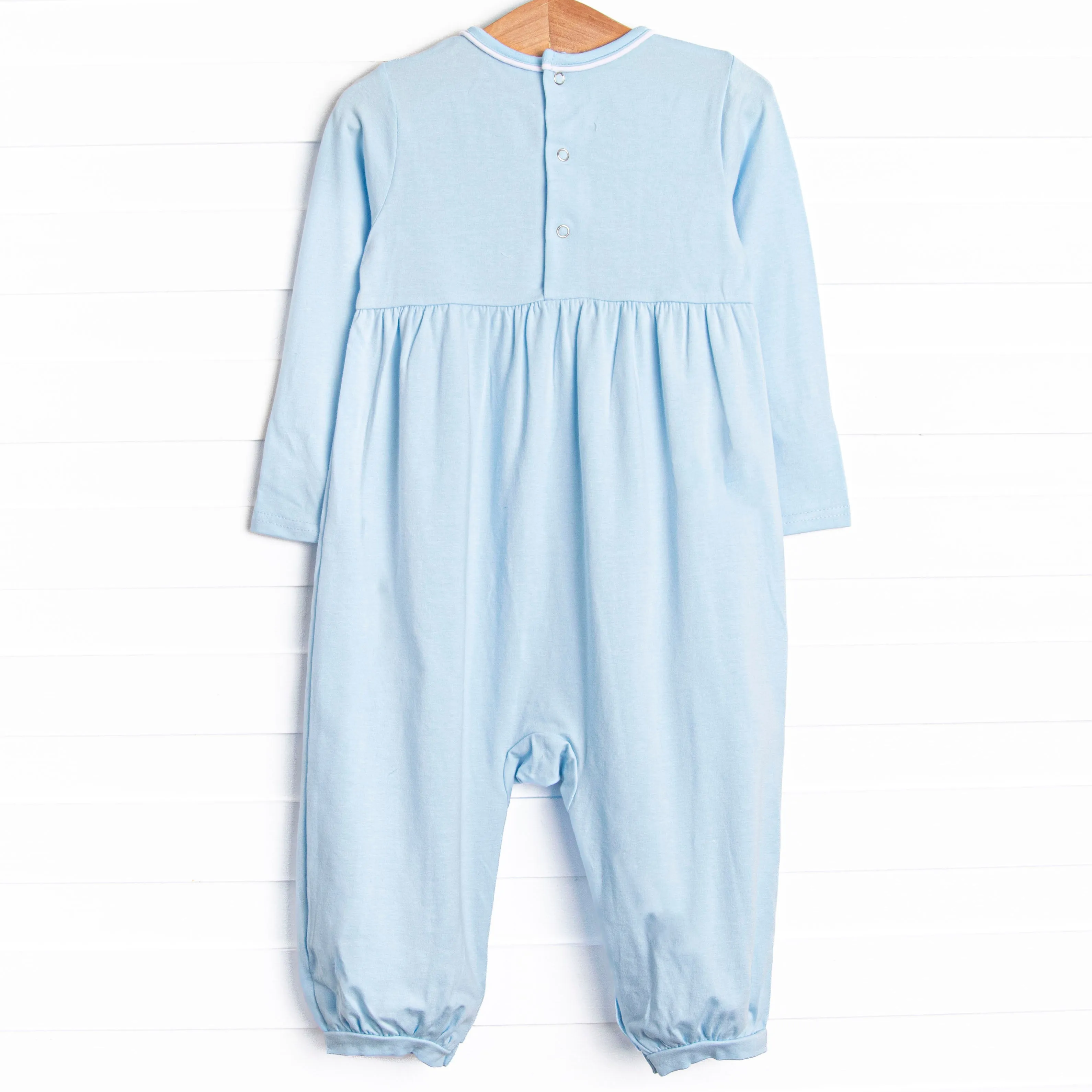 Barkley Applique Romper, Blue