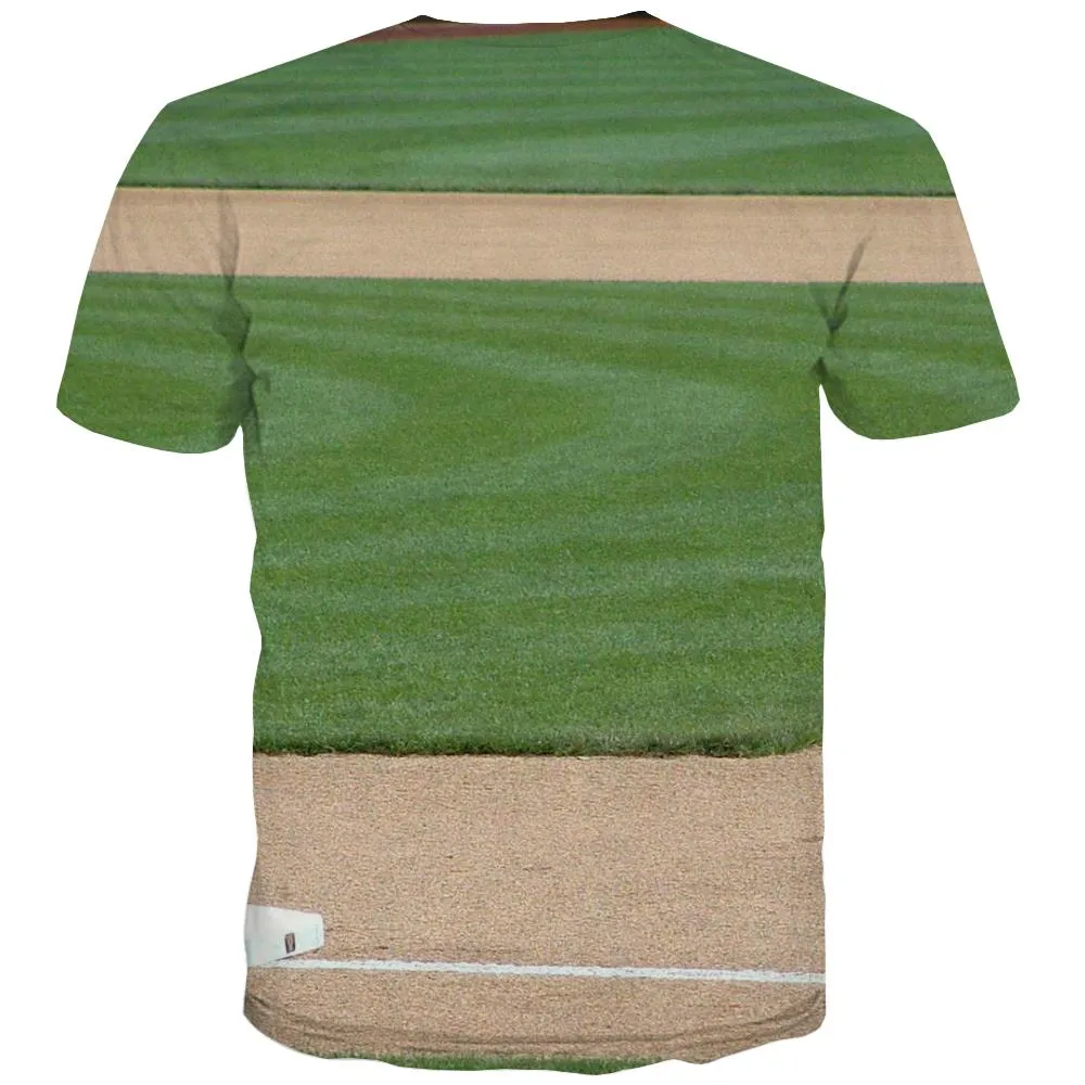 Baseball T-shirt Men Stadium Tshirts Novelty Game Tshirts Casual White T-shirts 3d