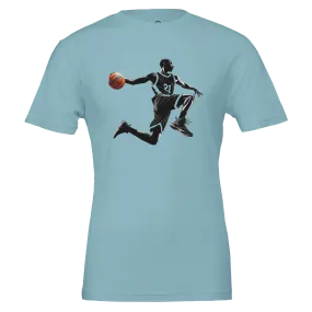 Basketball Player Mid-Air - Premium Unisex Crewneck T-shirt | Bella   Canvas 3001