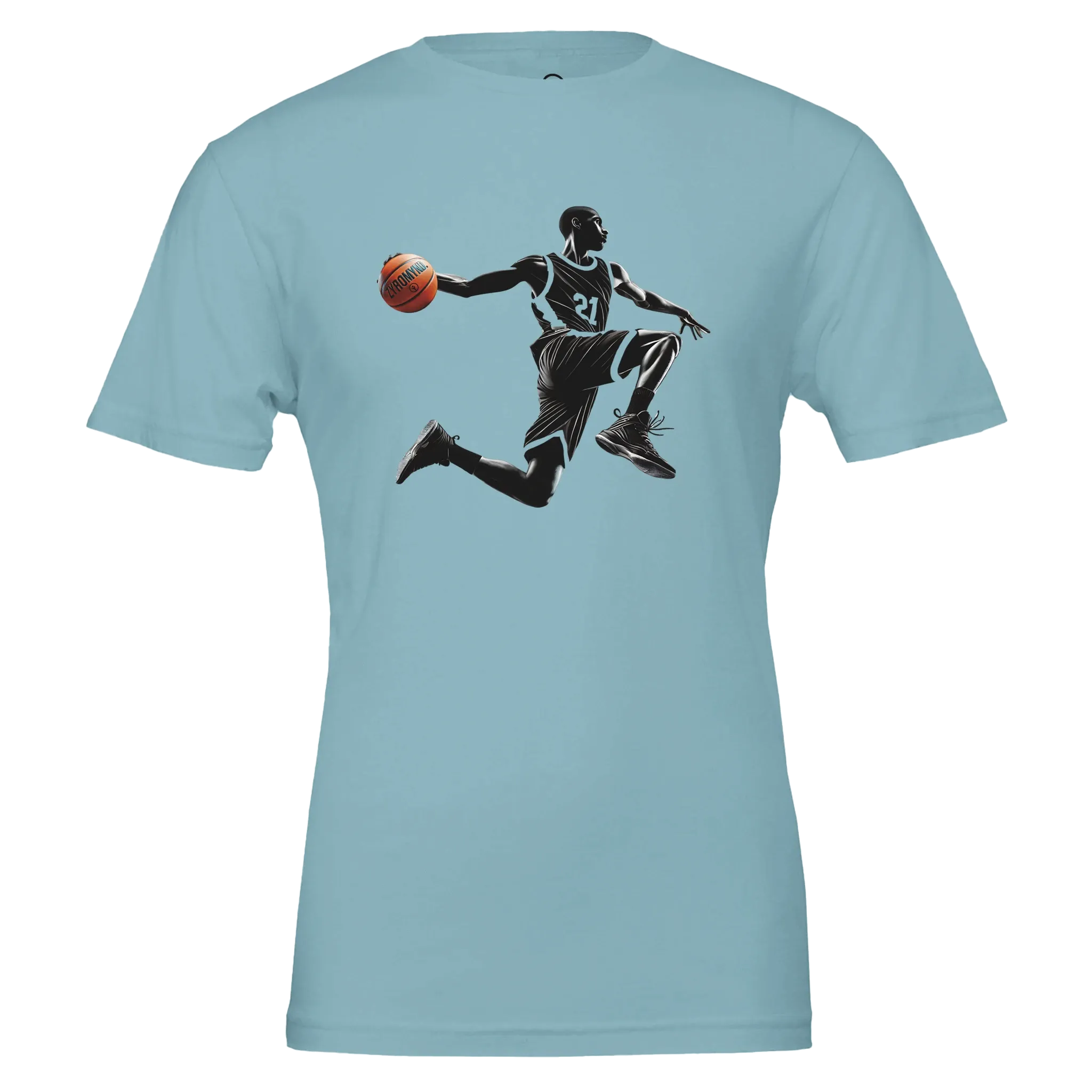 Basketball Player Mid-Air - Premium Unisex Crewneck T-shirt | Bella   Canvas 3001