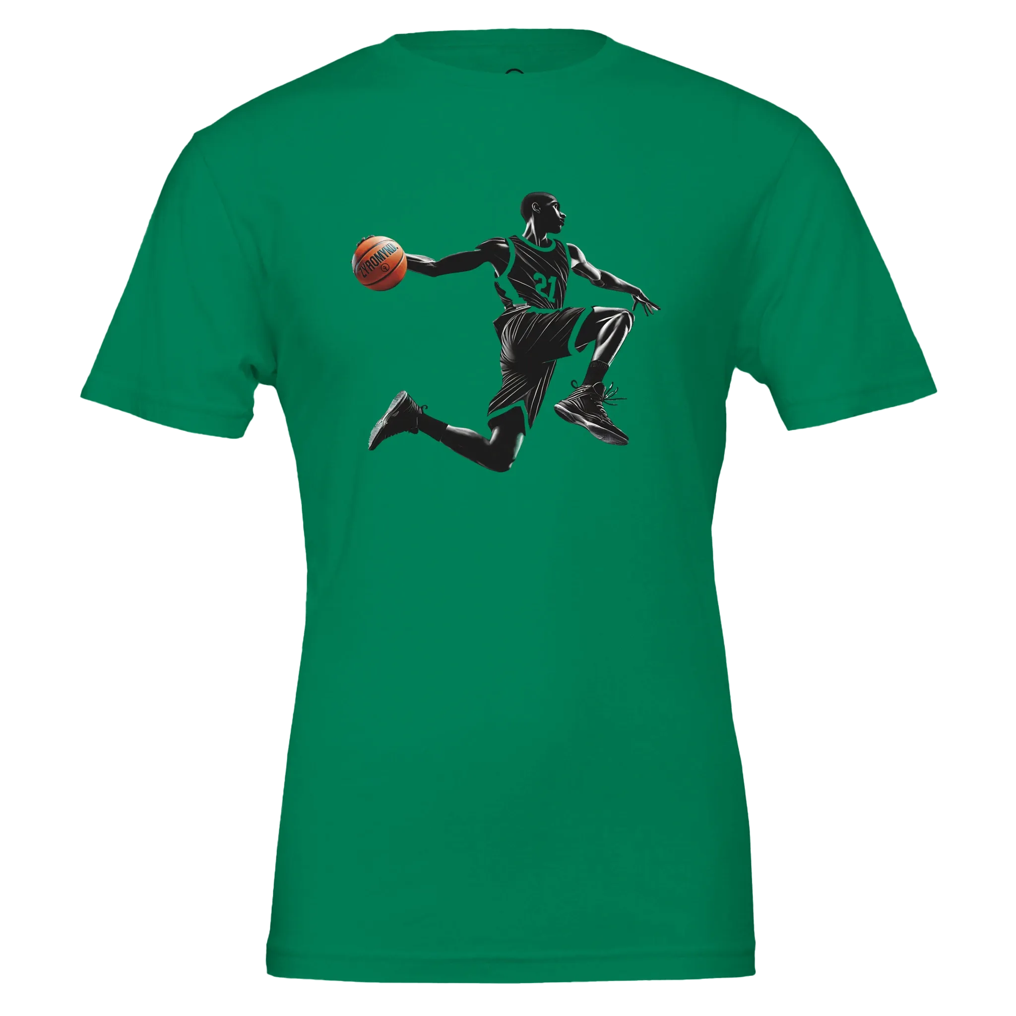 Basketball Player Mid-Air - Premium Unisex Crewneck T-shirt | Bella   Canvas 3001