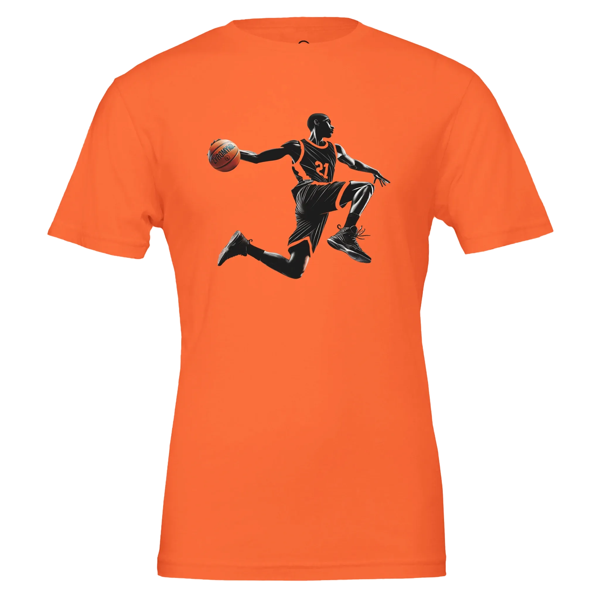 Basketball Player Mid-Air - Premium Unisex Crewneck T-shirt | Bella   Canvas 3001