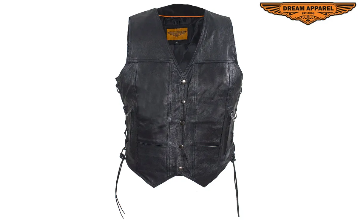 Black Gun Pocket Vest with Small Studded Pink Butterfly