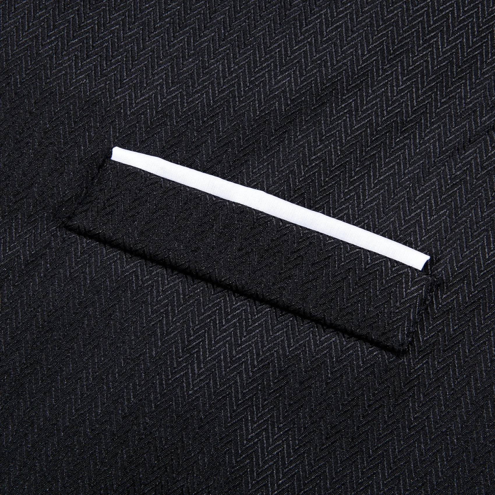 Black Solid Men's V-Neck Business Vest