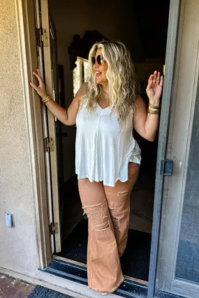 Blakeley Wide Leg Jeans (Camel)