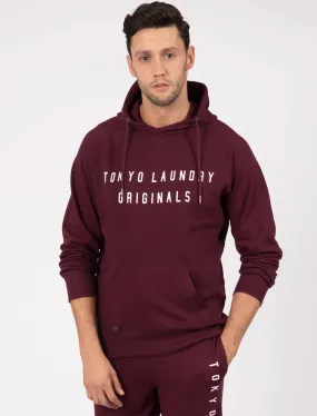 Bushwick Brush Back Fleece Pullover Hoodie In Wine Tasting - Tokyo Laundry