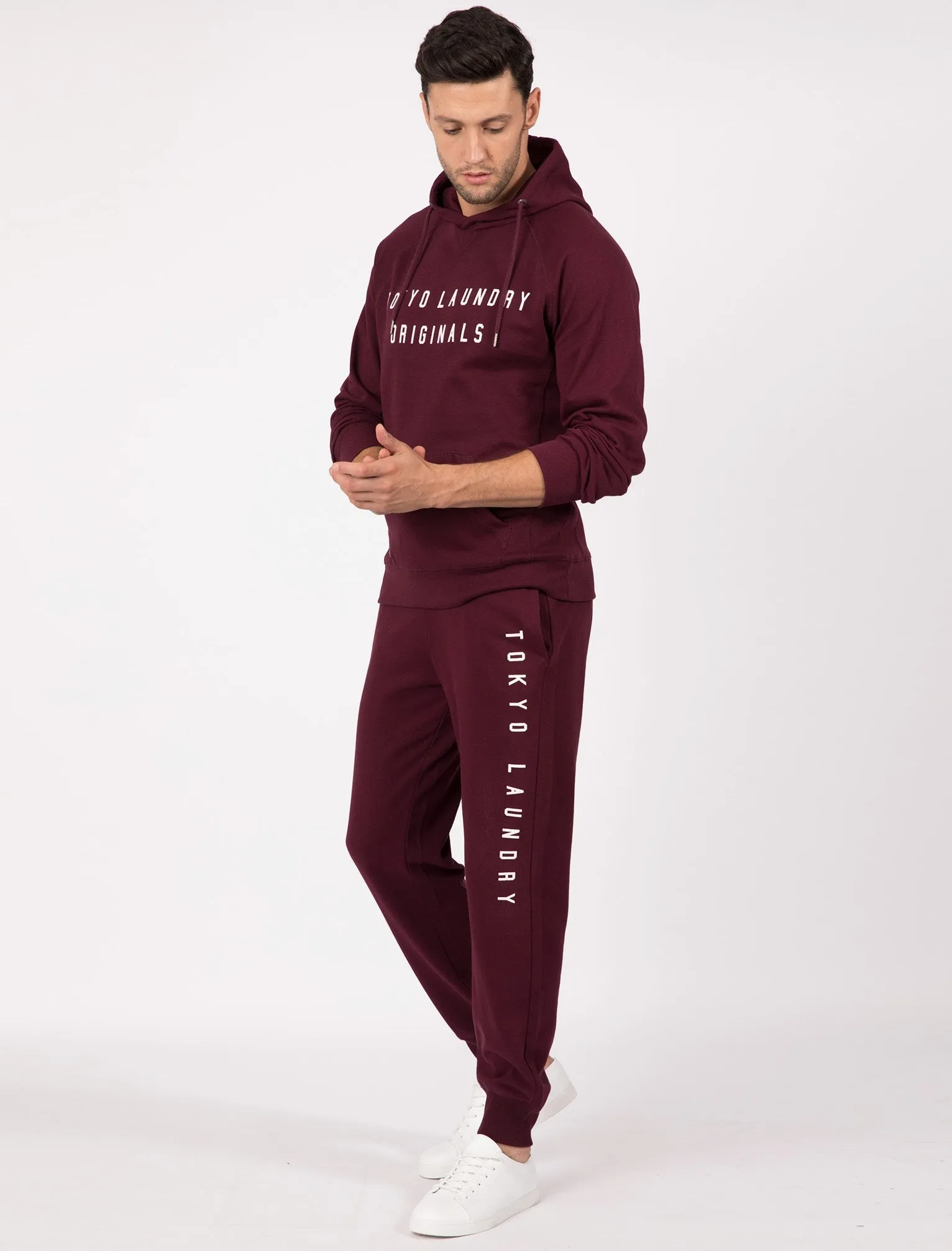 Bushwick Brush Back Fleece Pullover Hoodie In Wine Tasting - Tokyo Laundry