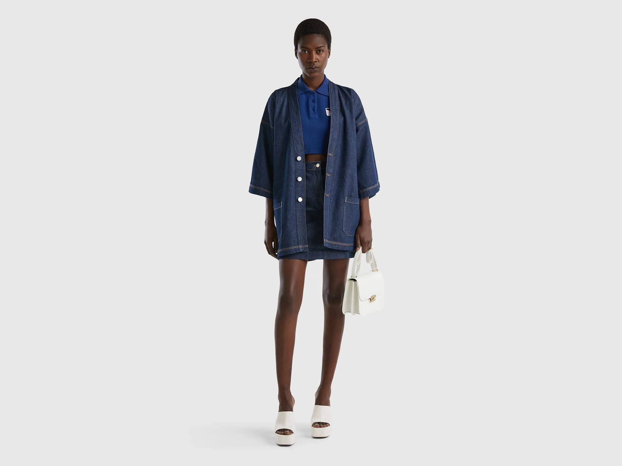Chambray kimono jacket