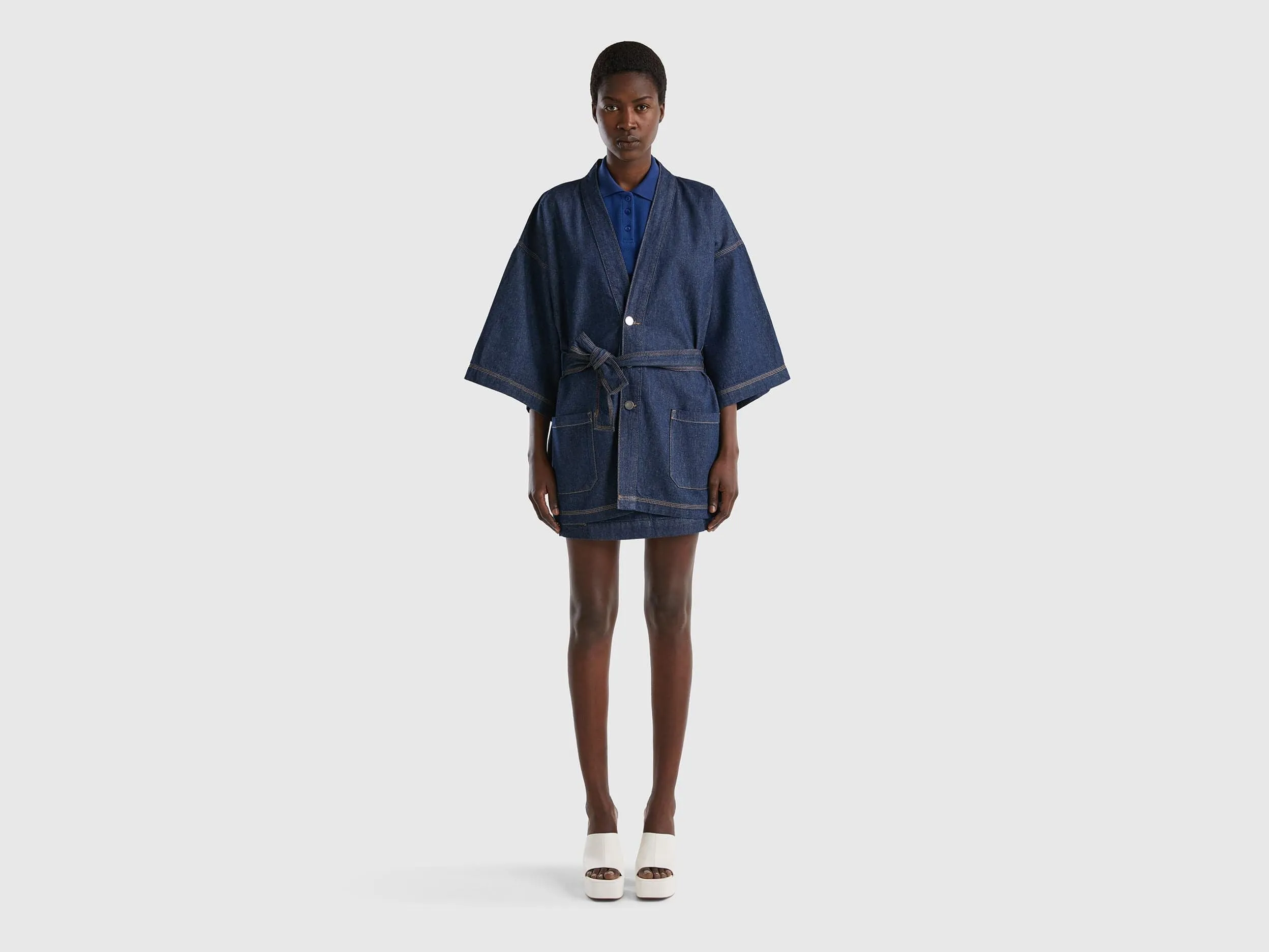 Chambray kimono jacket