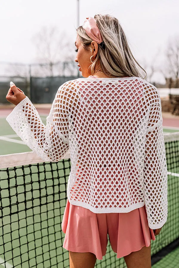 Coastal Cruising Knit Top In White