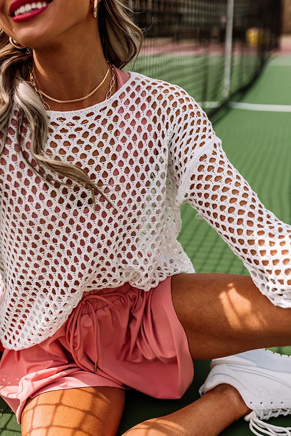 Coastal Cruising Knit Top In White