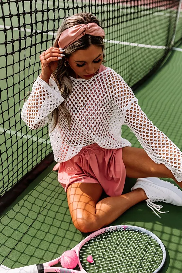 Coastal Cruising Knit Top In White