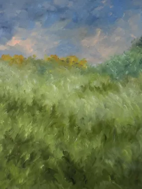 Contemporary landscape painting by Karibou - “Le Vent” 22½" x 26¾"