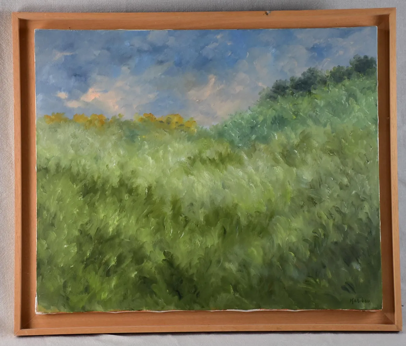 Contemporary landscape painting by Karibou - “Le Vent” 22½" x 26¾"