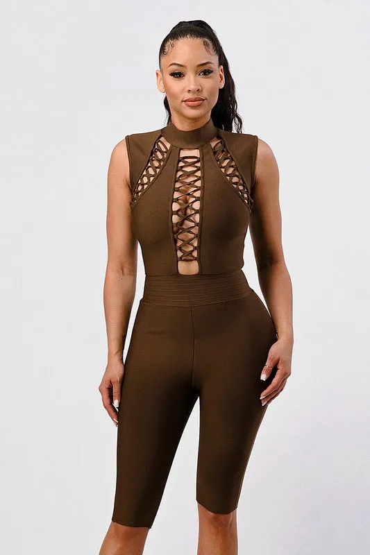 Criss-Cross Sexy Bandage Romper