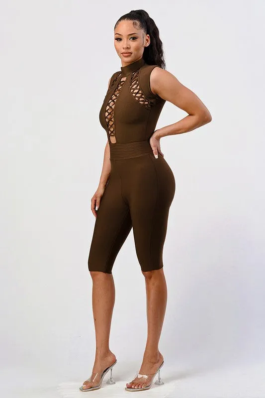 Criss-Cross Sexy Bandage Romper