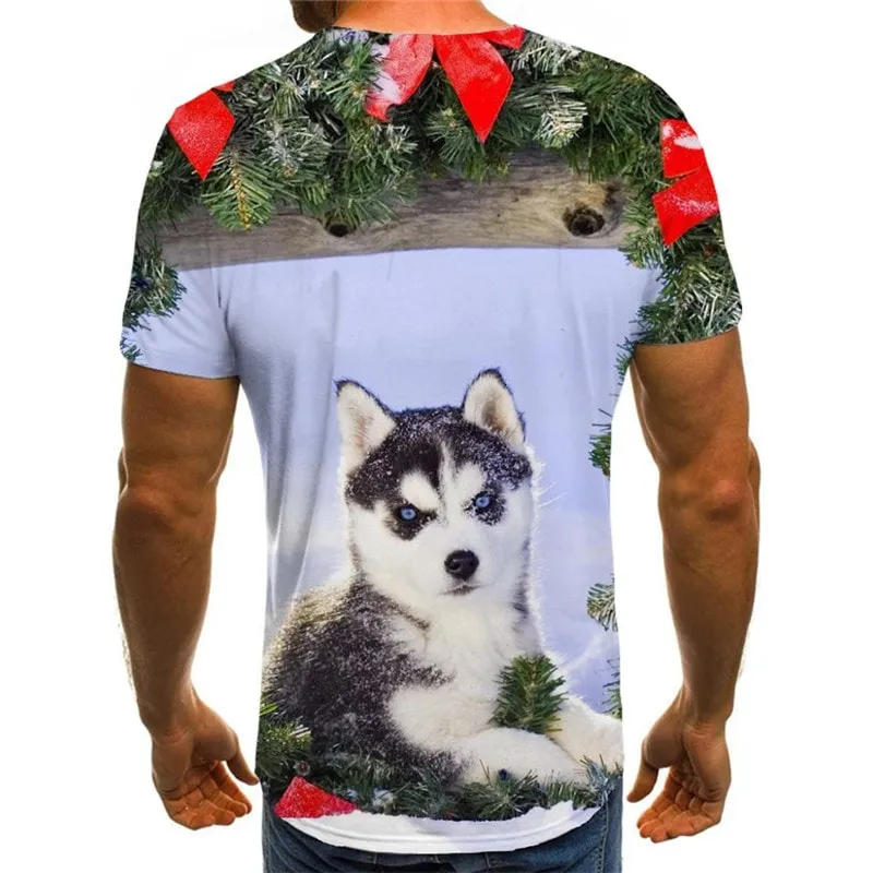 dog t shirts Puppy Cute animal clothing art costume big Smart dogs Casual male