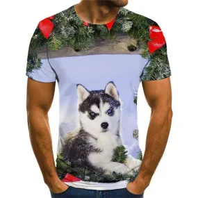 dog t shirts Puppy Cute animal clothing art costume big Smart dogs Casual male